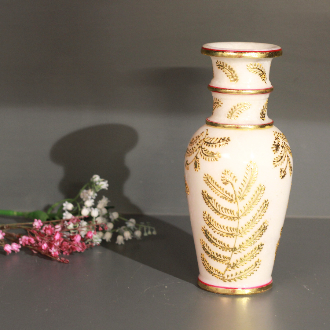 MARBLE FLOWER POT 9''