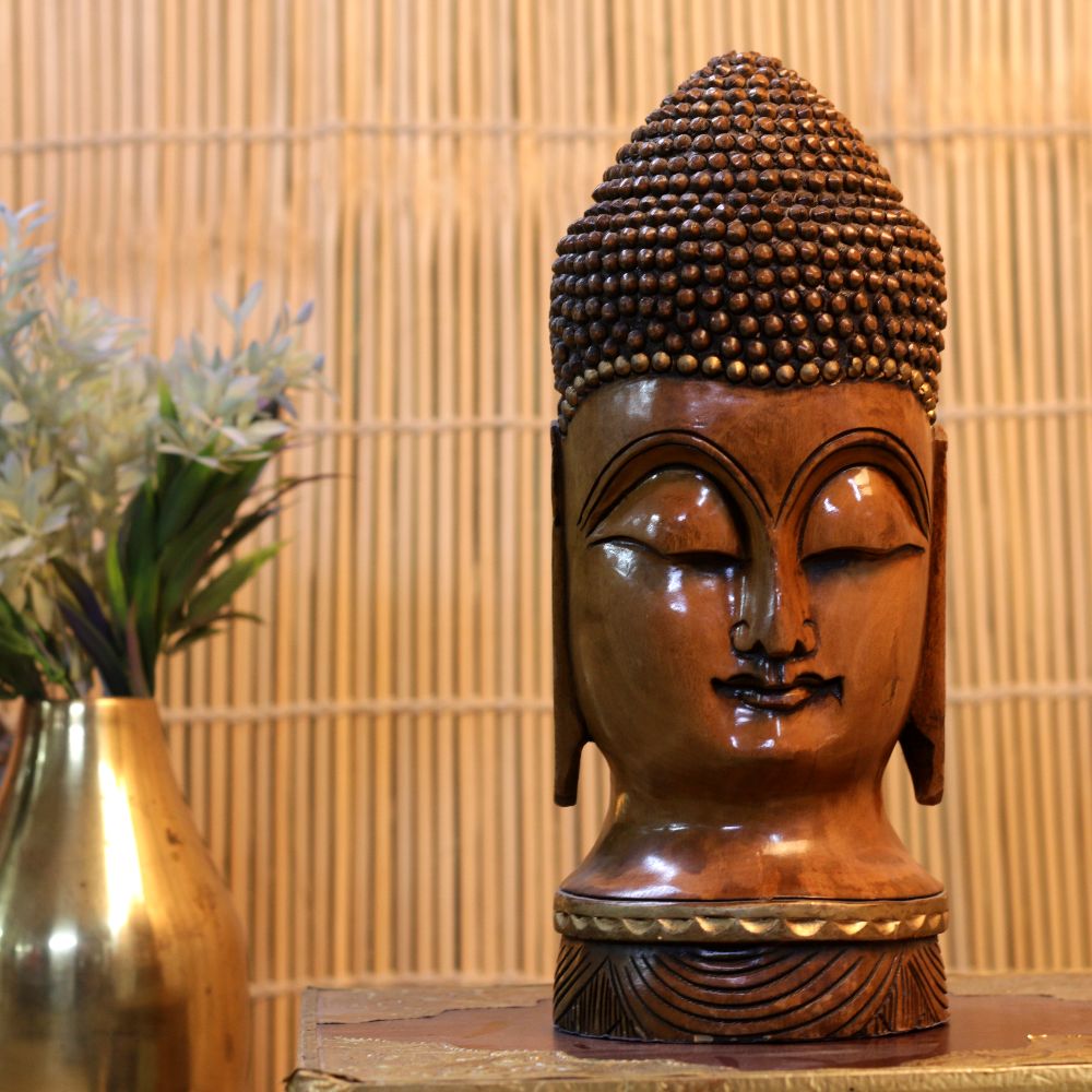 WOODEN HANDCRAFTED BUDDHA 13 INCH
