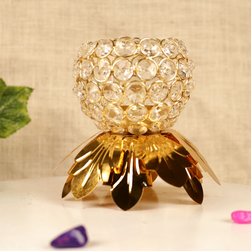 Crystal Diya Flower
