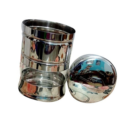 JPS Lancer Steel See Through Transparent Container Jar Steel Kitchen Canister Airtight Food Storage Jars with Lid Cereal Container Organizer