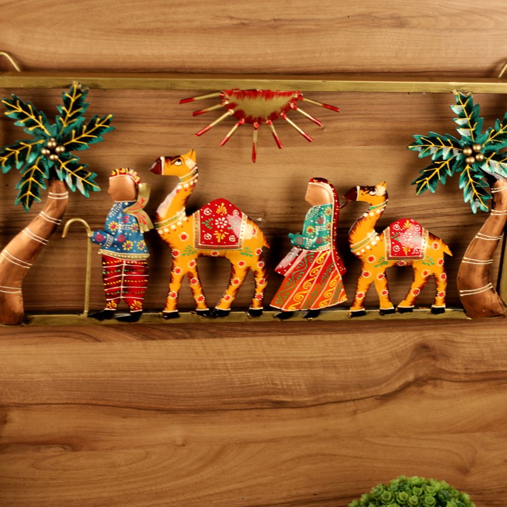 WALL HANGING - IRON PAINTED WALL CAMEL FRAME