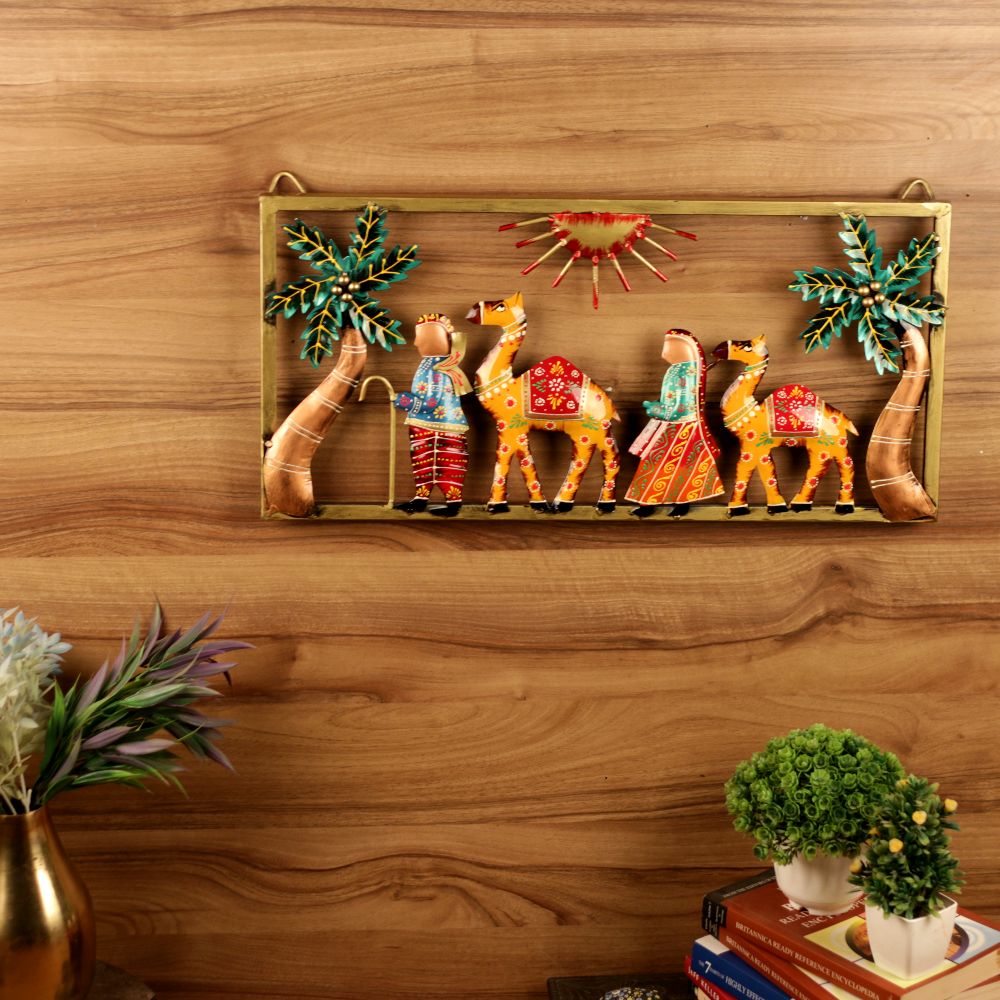 WALL HANGING - IRON PAINTED WALL CAMEL FRAME