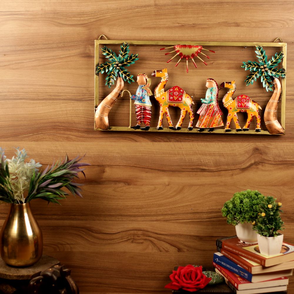 WALL HANGING - IRON PAINTED WALL CAMEL FRAME