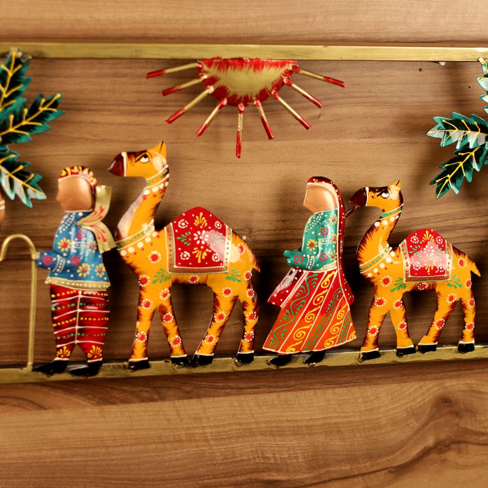 WALL HANGING - IRON PAINTED WALL CAMEL FRAME