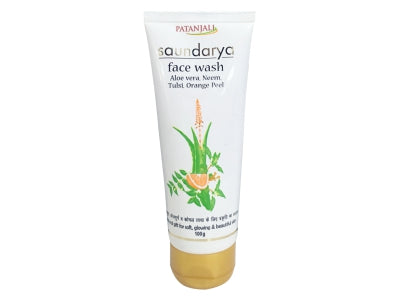 PATANJALI SAUNDARYA FACE WASH (ALOEVERA, NEEM, TULSI, ORANGE PEEL)