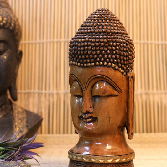 WOODEN HANDCRAFTED BUDDHA 13 INCH