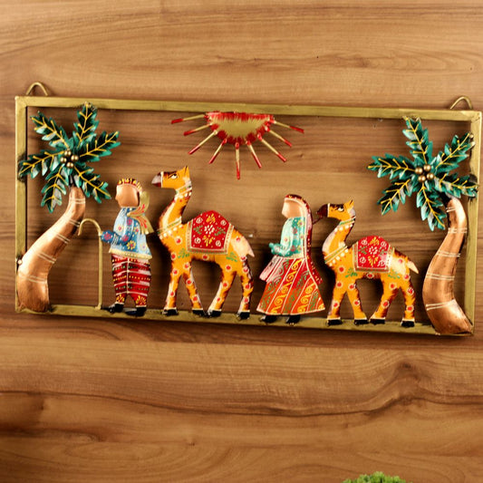 WALL HANGING - IRON PAINTED WALL CAMEL FRAME