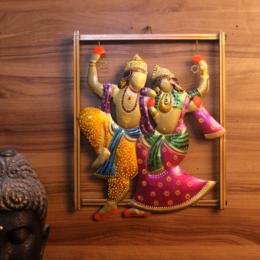 Iron Painted Wall Radha Krishna Frame