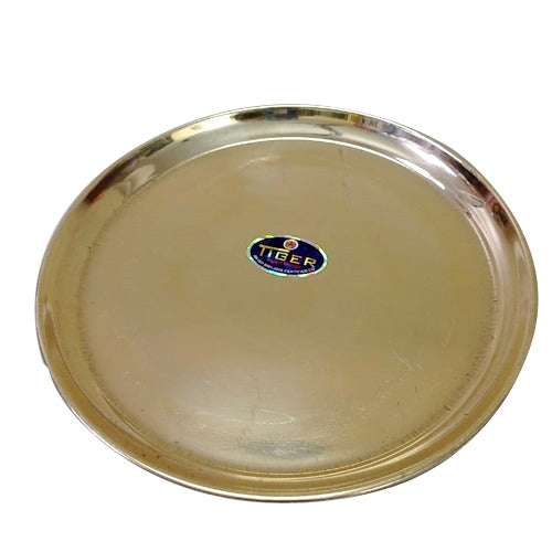 Pure Brass Dinner Plate / Puja Thali for Pooja and Serving Purpose